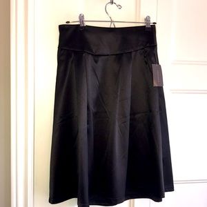 Brand new black satin A line skirt!